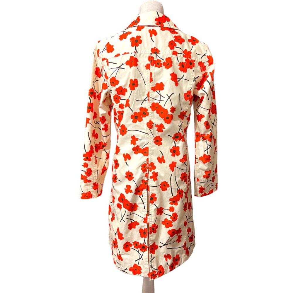 Lands End - Rain Coat Red Poppy Mac Size S 38” Shower Proof +Pack away Bag - Picture 2 of 11